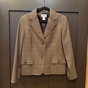 Pendleton Women's Brown Wool Plaid Blazer Large 12